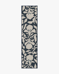 Flora Ink Blue & Ivory Rug by The Hiltons