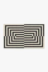Op Art Charcoal Flatwoven Rug by Jonathan Adler