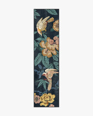 Bamboo & Bird Indigo Flatwoven Rug by Sanderson