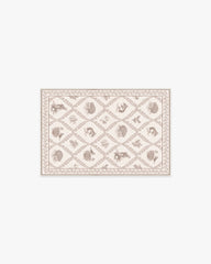 Squirrel & Hedgehog Fawn Flatwoven Rug by Sanderson
