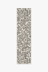 Block Party Black & Ivory Flatwoven Rug by Keith Haring