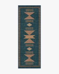 Lark Blue & Rose Flatwoven Rug
