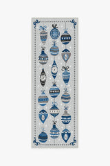 Festive Garland Blue Grey Outdoor Rug