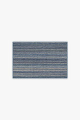 Multi Stripe Blue Flatwoven Rug