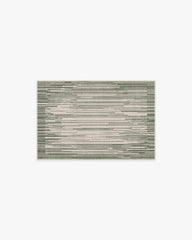 Striated Border Olive Green Flatwoven Rug