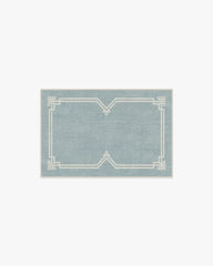 Chrysler Border Chambray Blue Flatwoven Rug by The Hiltons