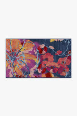 Watercolor Floral Navy Rug