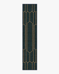 Bryant Marine Blue & Gold Flatwoven Rug by The Hiltons