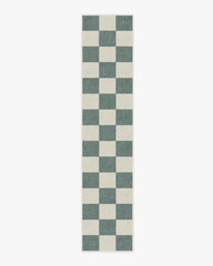 Jaque Checkered Slate Green Flatwoven Rug