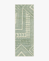 Bogolan Sage Flatwoven Rug by Malene Barnett