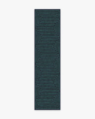 Labyrinth Navy & Teal Flatwoven Rug by Jonathan Adler