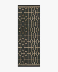 Diana Trellis Black & Gold Flatwoven Rug by The Hiltons
