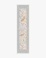 Newill Ivory & Blue Flatwoven Rug by Morris & Co.