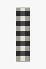 Gingham Plaid Black & White Outdoor Rug