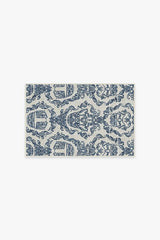 Dark Side Damask Delft Blue Flatwoven Rug