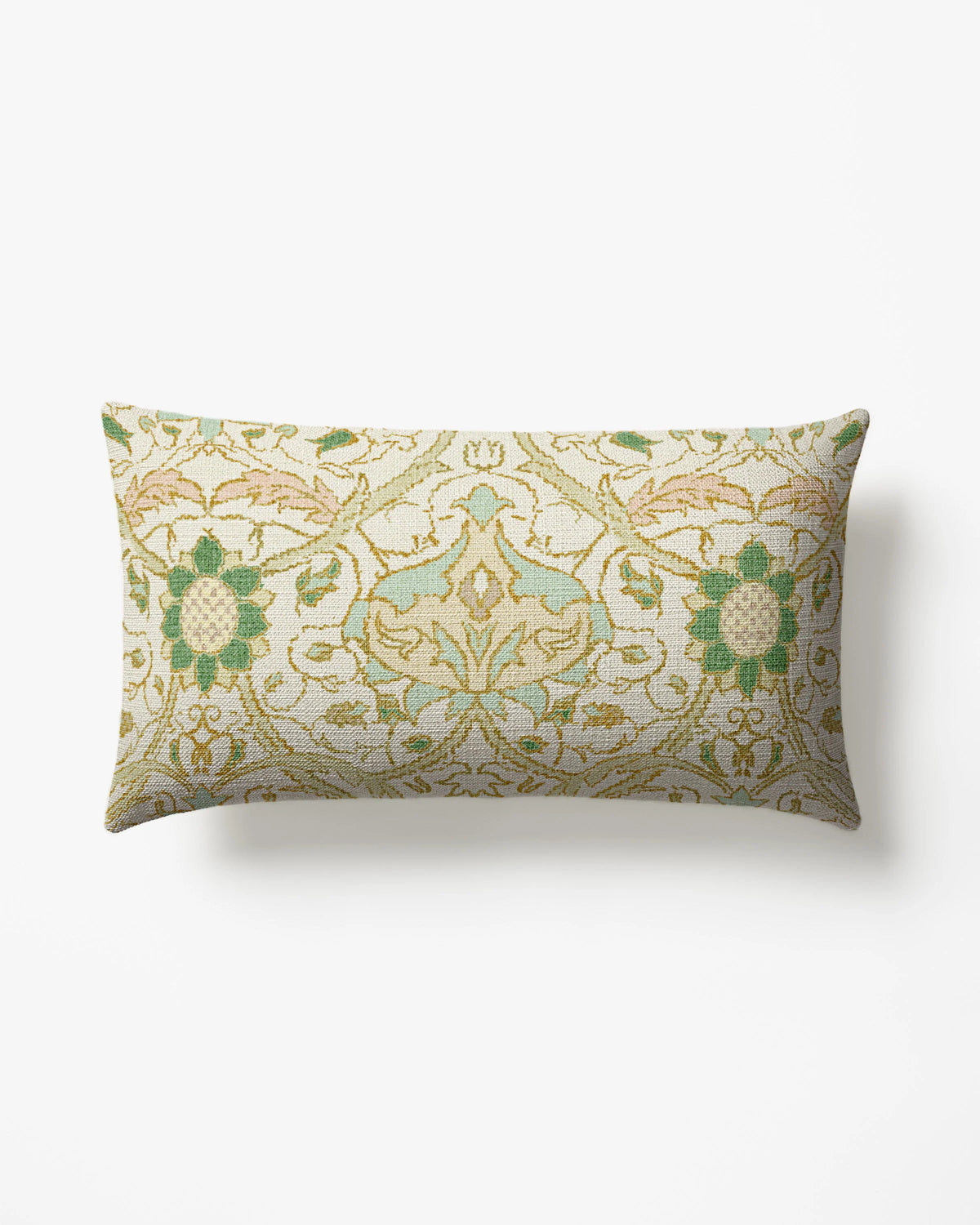 Montreal Vintage Cream Woven Lumbar Throw Pillow by Morris & Co.