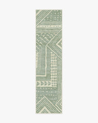 Bogolan Sage Rug by Malene Barnett