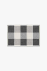 Buffalo Plaid Black & White Flatwoven Rug