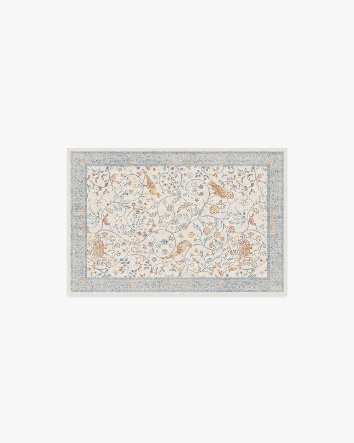 Newill Ivory & Blue Flatwoven Rug by Morris & Co.