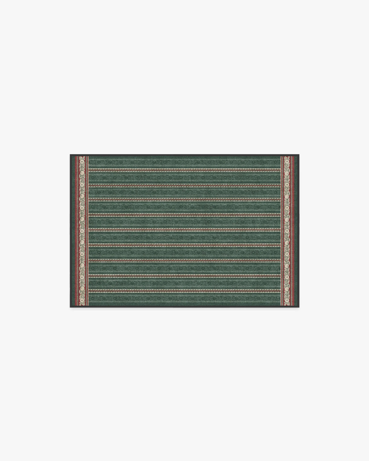 Fruit Stripe Spruce Green Flatwoven Rug by Morris & Co.
