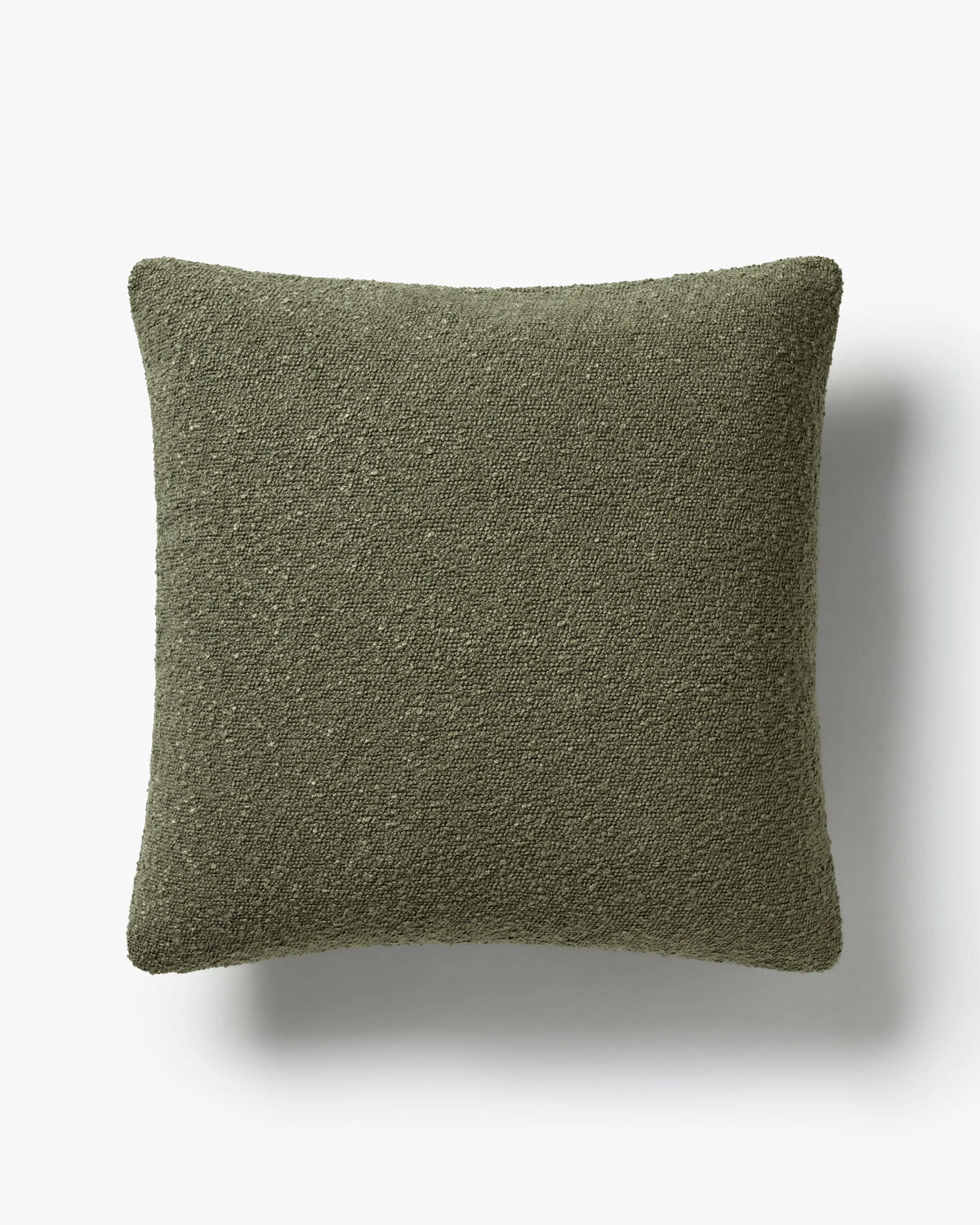 Olive Green Boucle Throw Pillow