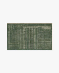 Linear Oasis Green Flatwoven Rug