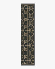 Diana Trellis Black & Gold Flatwoven Rug by The Hiltons