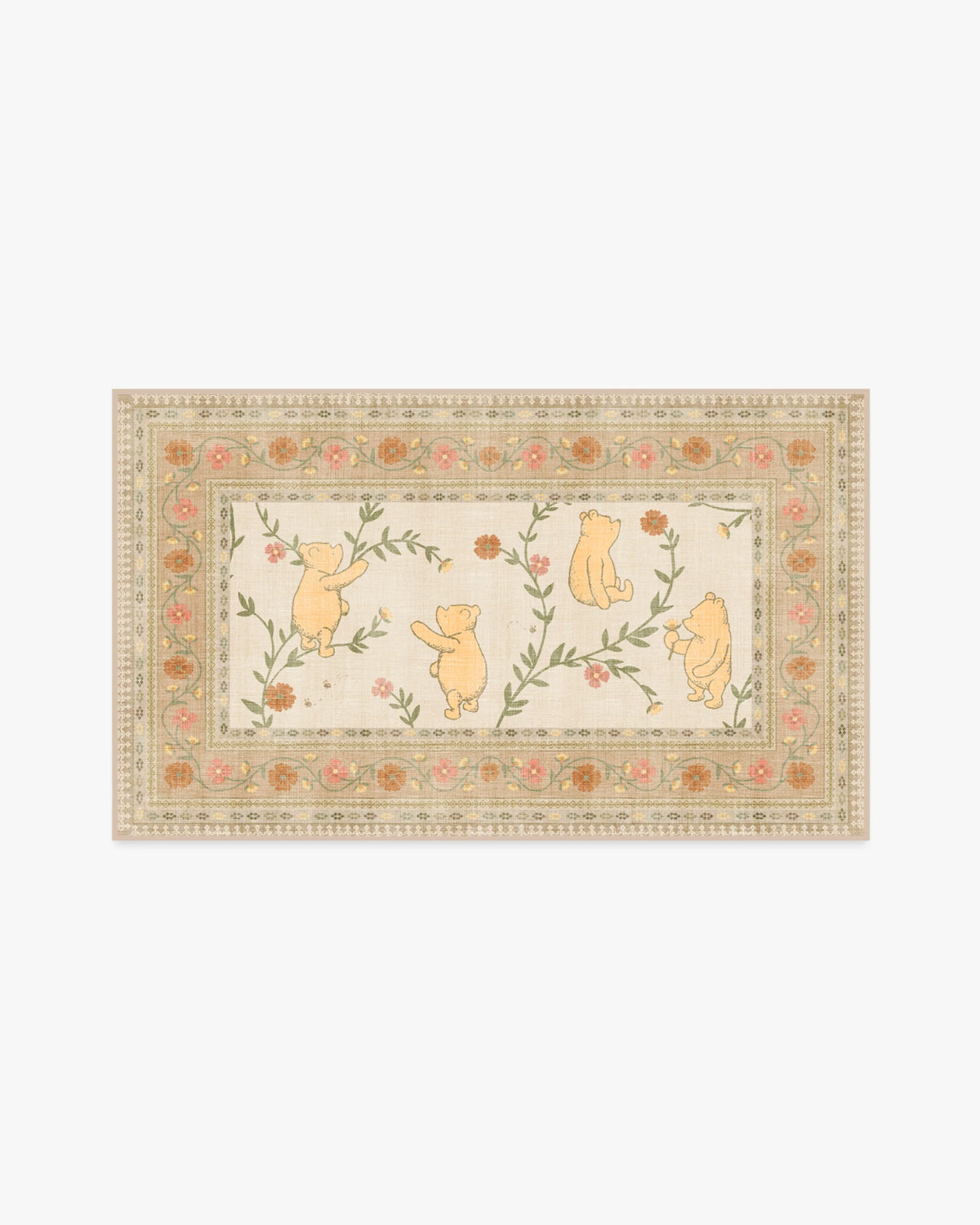 Pooh's Meadow Cream Multicolor Rug