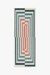 Op Art Teal Flatwoven Rug by Jonathan Adler