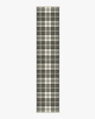 Dress Stewart Tartan Black & Ivory Flatwoven Rug