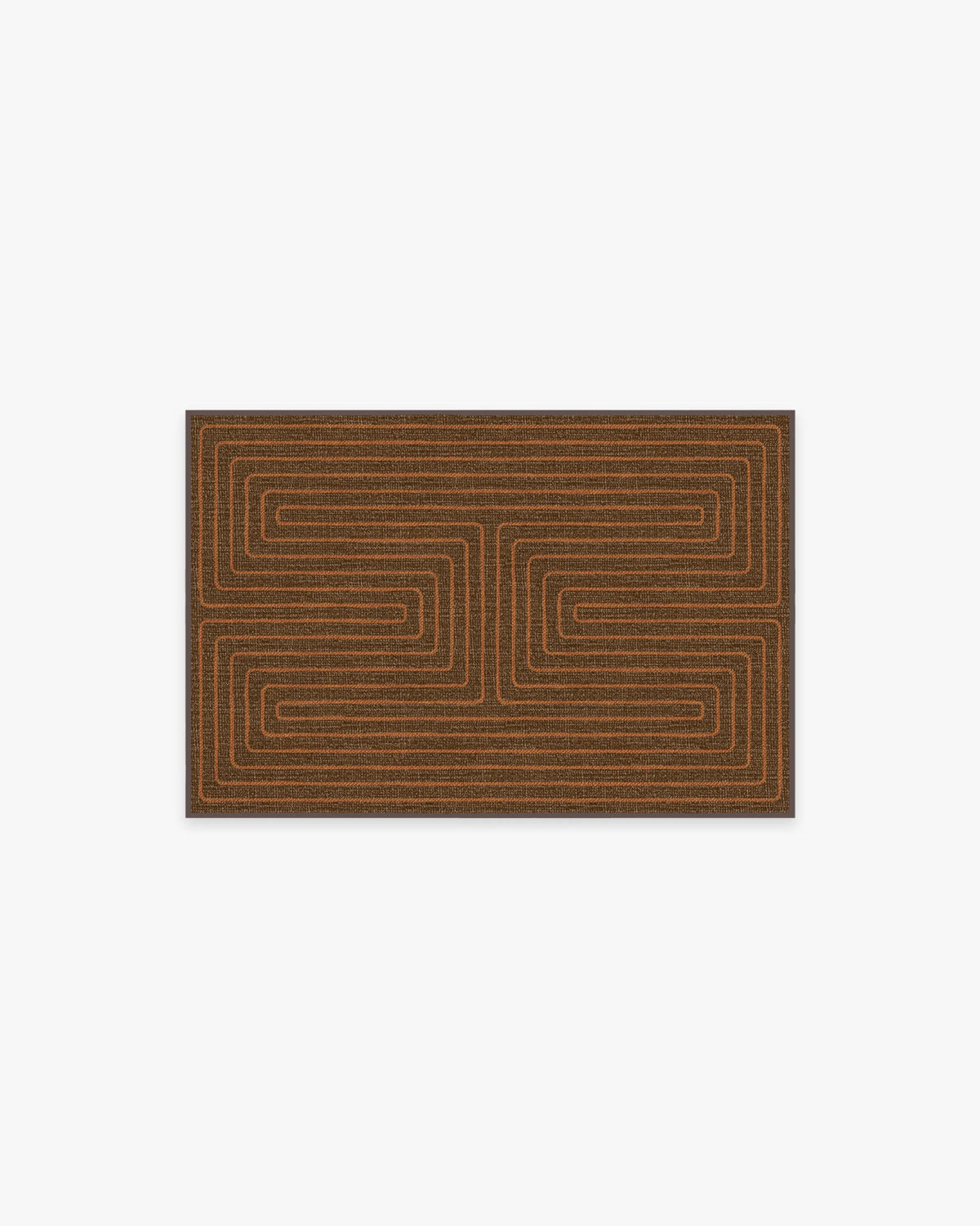 Labyrinth Brown & Orange Flatwoven Rug by Jonathan Adler