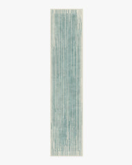 Striated Border Blue Rug