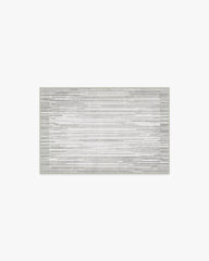 Striated Border Soft Grey Flatwoven Rug