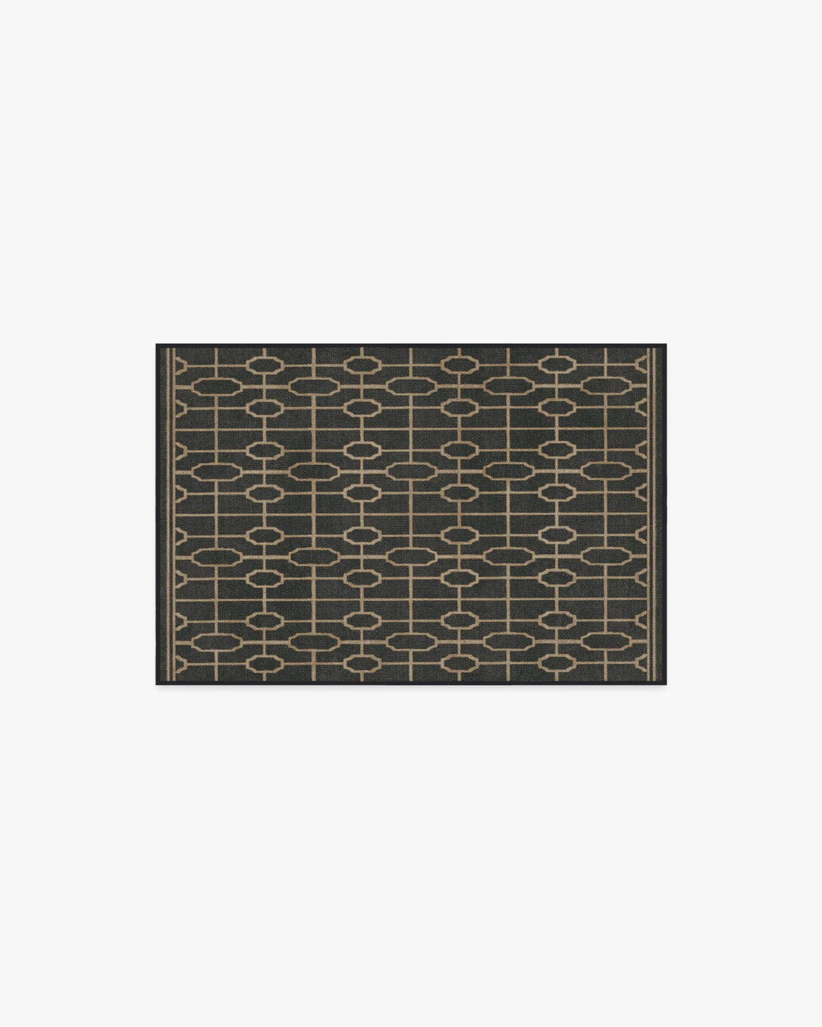 Diana Trellis Black & Gold Flatwoven Rug by The Hiltons