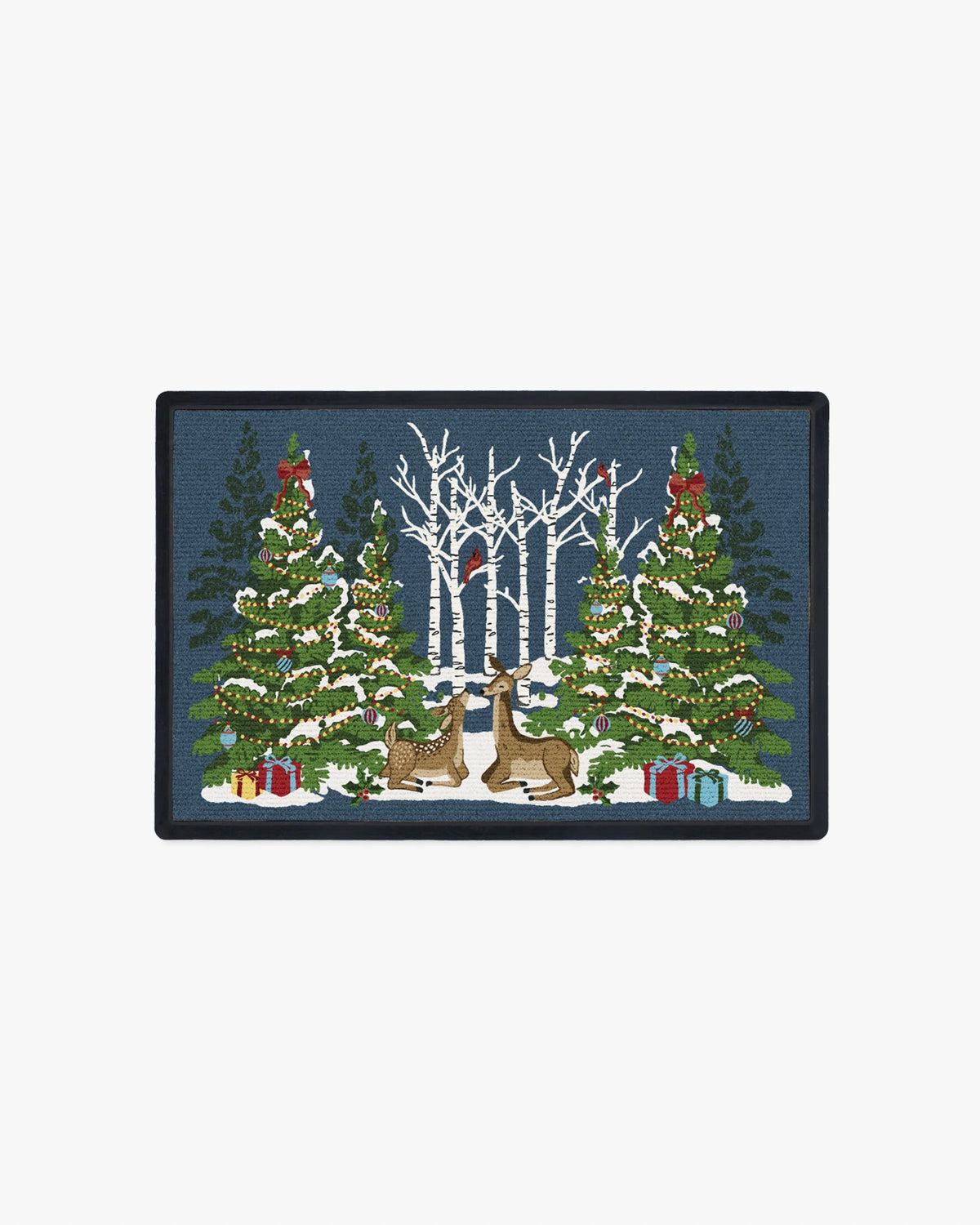 Woodland Holiday Blue Doormat