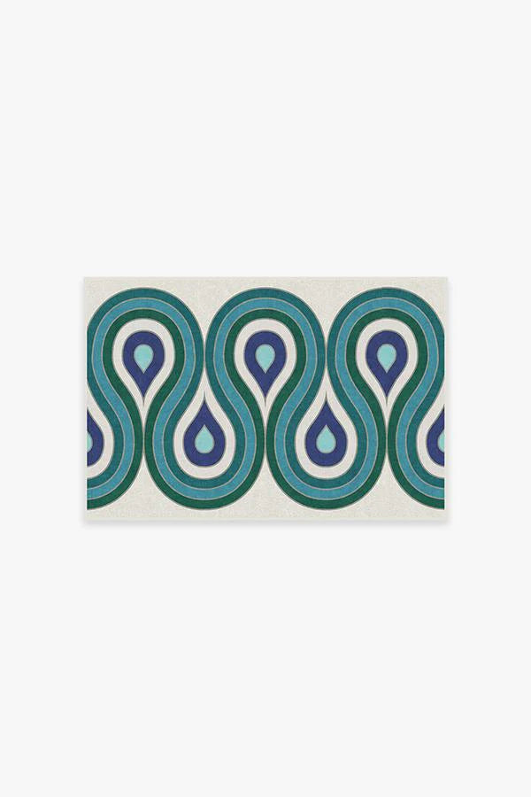 Milano Peacock Flatwoven Rug by Jonathan Adler