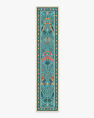 Birds Of A Feather Aqua Flatwoven Rug by Iris Apfel