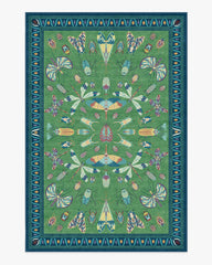 Flutterby Green & Sapphire Rug by Iris Apfel