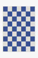 Jaque Checkered Blue Outdoor Rug