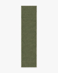 Labyrinth Fern Green Flatwoven Rug by Jonathan Adler