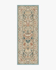 Lodden Soft Rose & Teal Rug by Morris & Co.