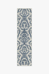 Dark Side Damask Delft Blue Flatwoven Rug