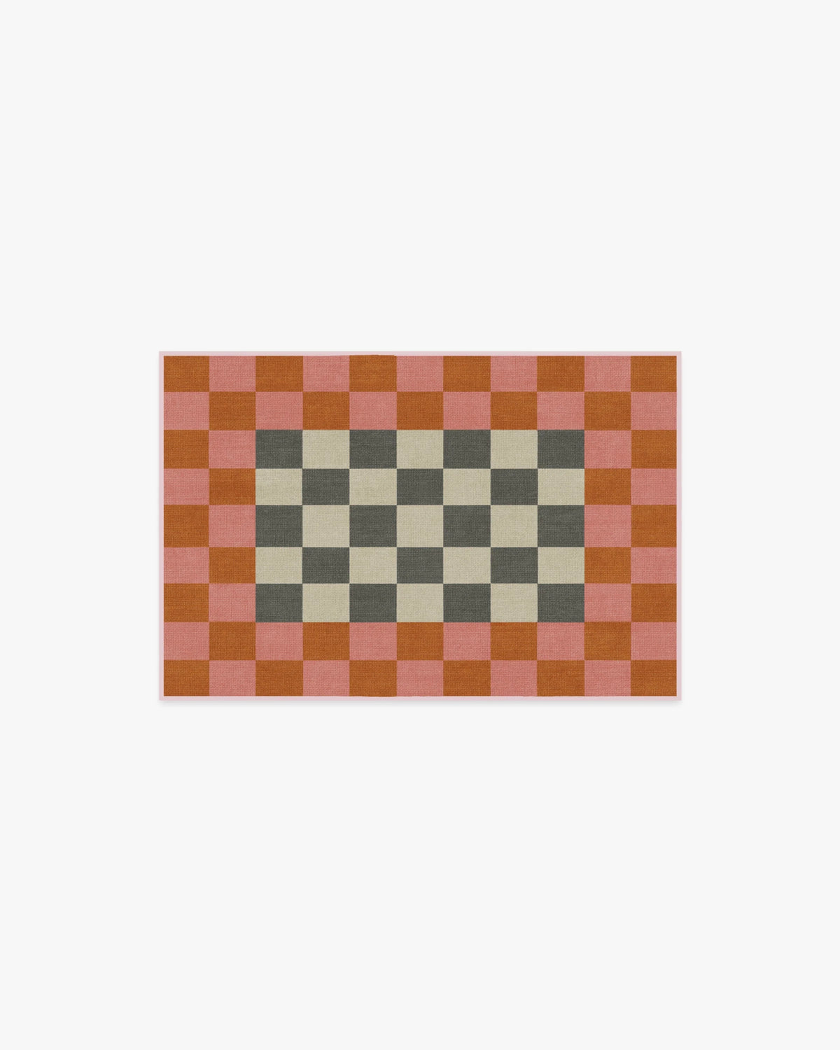 Checker Border Pink & Orange Rug by Jonathan Adler