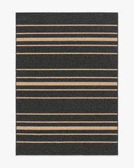 Arden Stripe Black & Natural Performance Weave Rug