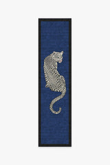 Snow Leopard Sapphire Flatwoven Rug by Jonathan Adler