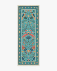 Birds Of A Feather Aqua Flatwoven Rug by Iris Apfel