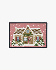 Gingerbread House Pink Doormat