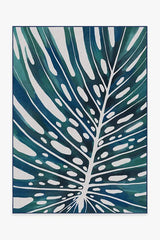 Panama Teal Blue Outdoor Rug
