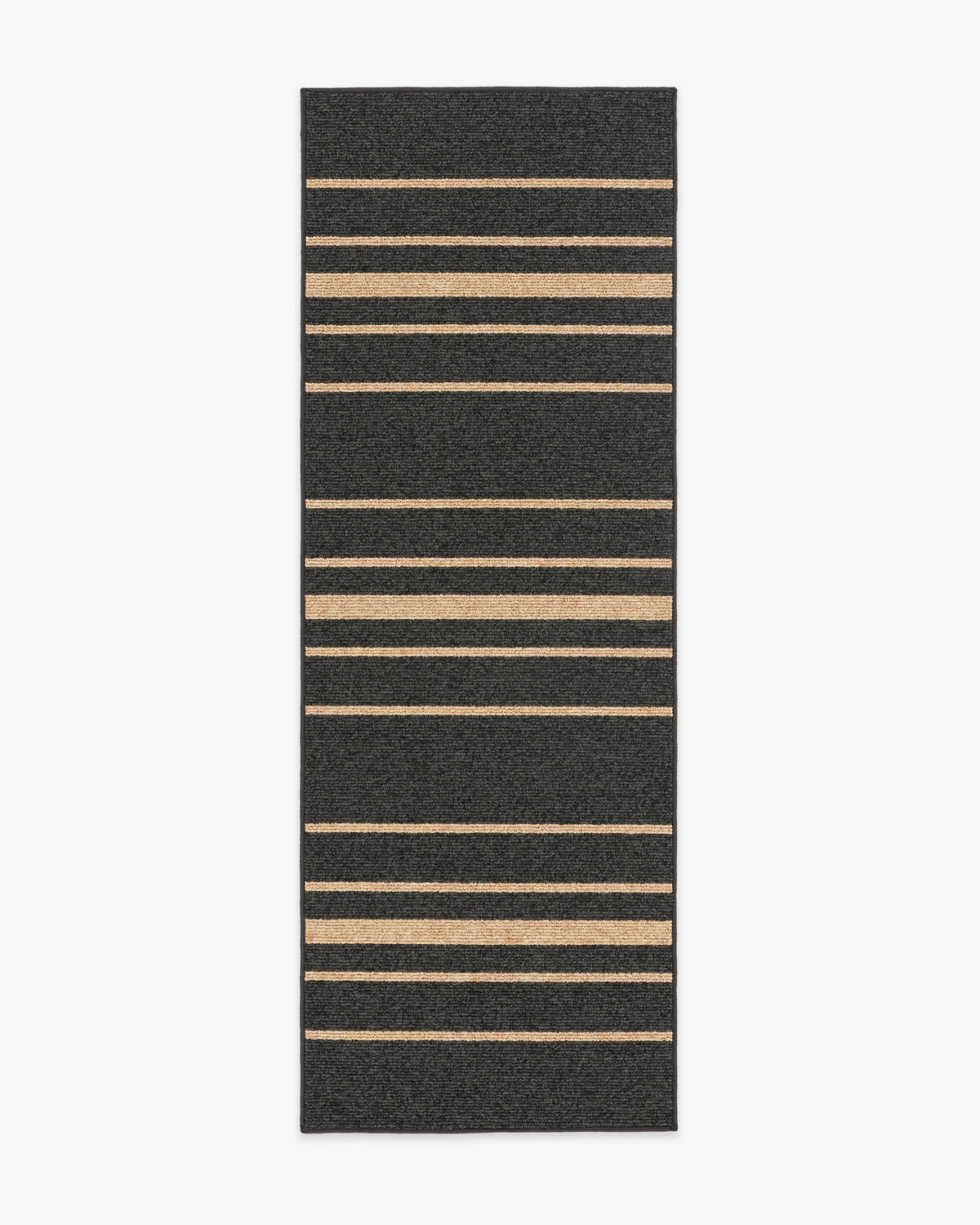Arden Stripe Black & Natural Performance Weave Rug