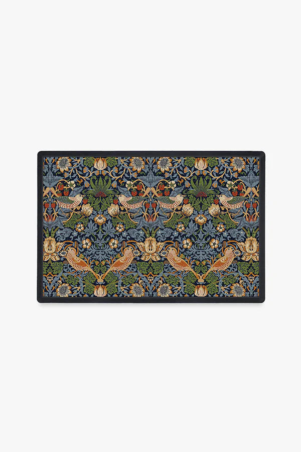 Strawberry Thief Minor Indigo Doormat by Morris & Co.